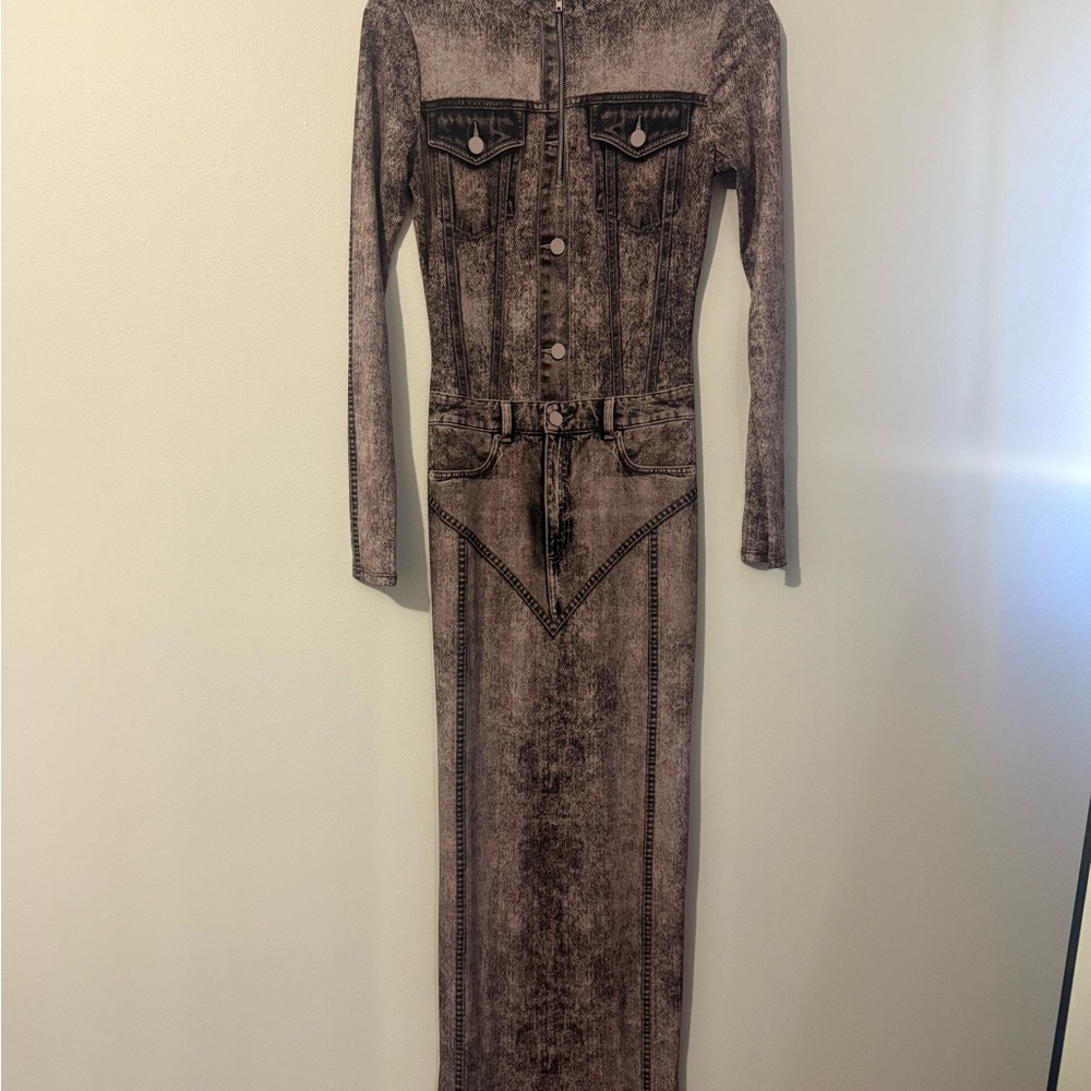 Fashion Nova Brown Bodycon Long Sleeve Dress